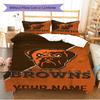 Name Custom Cleveland Browns Logo Pattern Bedding Set Quilt Cover Pillowcase Home Decor Gift (1 * Duvet Cover + 2 * Pillowcase, Without Core)