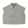 Fashionable Versatile Soft Solid Color Vest Women Vests Aqua F11W523705F-TQ