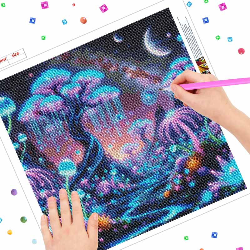 Fantasy DIY Diamond Painting Kit with Colorful Rhinestones Sparkling Craft Canvas for Adults Home Decor and Relaxing Hobby