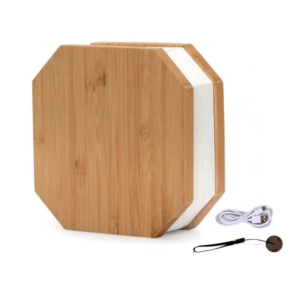 with Detachable Hand Strip Wooden Flip Night Light 2 Colors Lights Led Table Lamp  Birthday Gift