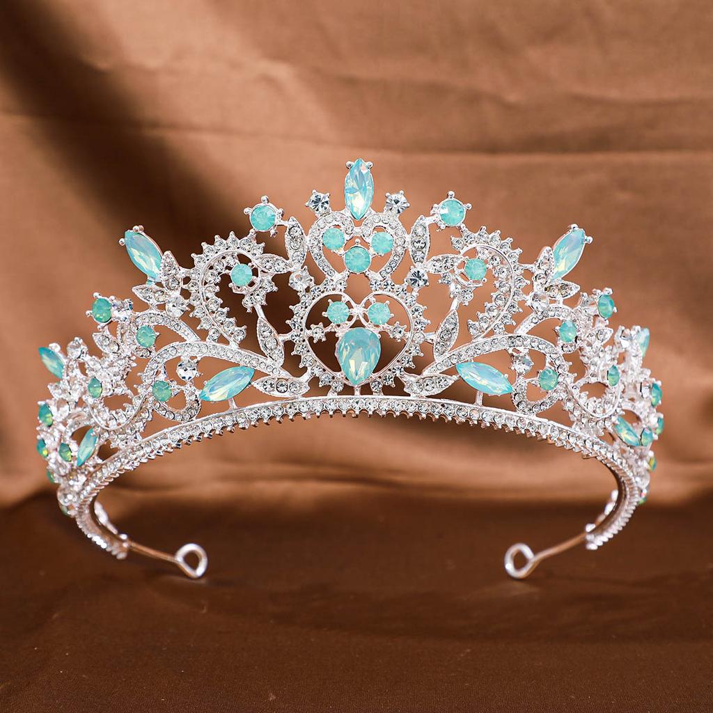 European and American Bridal Tiara Baroque Crown Rhinestone Princess Crown Hair Accessories Wedding Anniversary Style Dress Headband Accessories