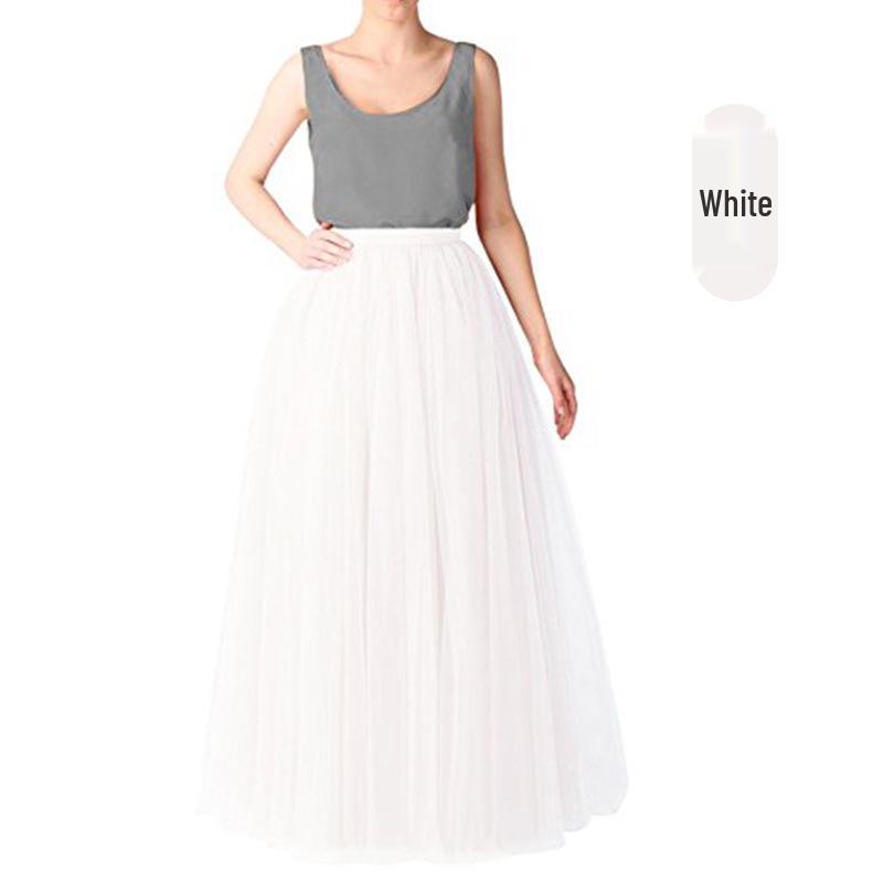 European & American Multi-Color 1-Meter Five-Layer Tulle Puffy Skirt – Adult Mid-Length