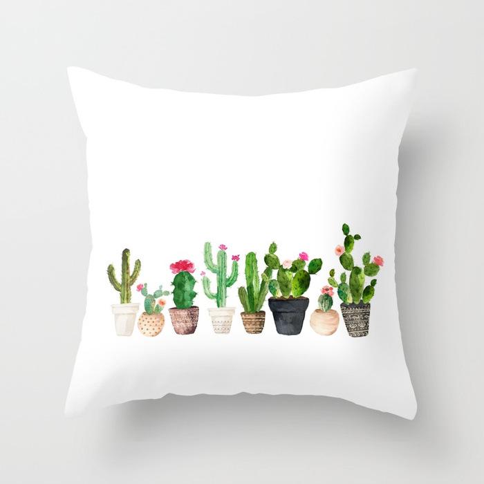 Nordic Style Tropical Plant Cactus Pattern Cushion Cover Sofa Car Office Pillowcase Home Decor Pillowcase