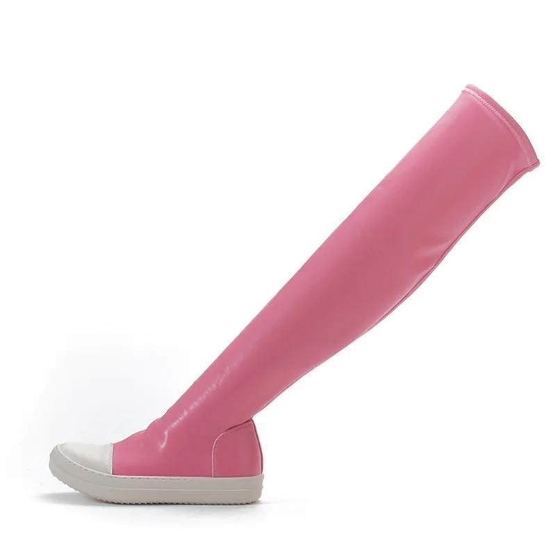 Fashion Women's Over-the-knee Boots Sexy Women Stretch Tight Boots Flat Thick Bottom Black Women's Thigh High Boots