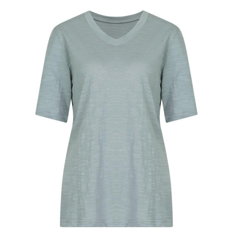 Shop Women Slub CoTTon V Neck ShorT sleeVe T shirT Dai Wsh 0520