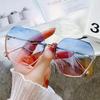 Trendy Frameless Women's Sunglasses - European & American Style, UV Protection, Round Face, Fashionable Driving Glasses