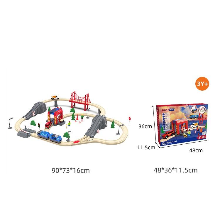 

Деревянная игрушка-путь для детей 4-6 лет, модель пожарной машины, образовательные аксессуары для сборки, паровозик Томас 90930