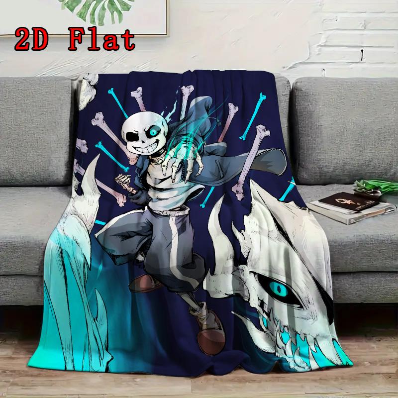 Undertale Sans anime 2D Flat Pattern Flannel Blanket High quality All Seasons Warmth and Comfort Perfect for Christmas Gifts.PMT0914213