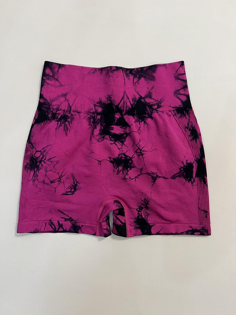 

Seamless High-Waist Tie-Dye Peach Lift Yoga Shorts S