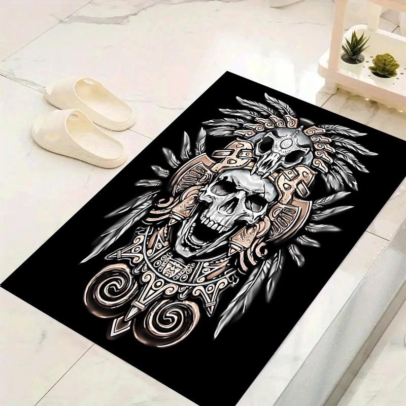 1pc Ancient Skeleton Design Indoor Area Rug - Soft, Anti-Slip, and Durable Gaming Room Decor for Bedroom, Living Room