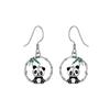 Charm Female Panda Animal Drop Earrings Cute Trendy Bridal Silver Color Dangle Wedding  For Women