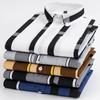 Y2k Spring and Autumn Men's Striped Shirt Long Sleeve Business Casual Square Collar Regular Fit Anti-wrinkle Pocket Male Shirt