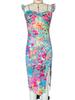 2025 Summer Elegant French Floral Slit Midi Dress
