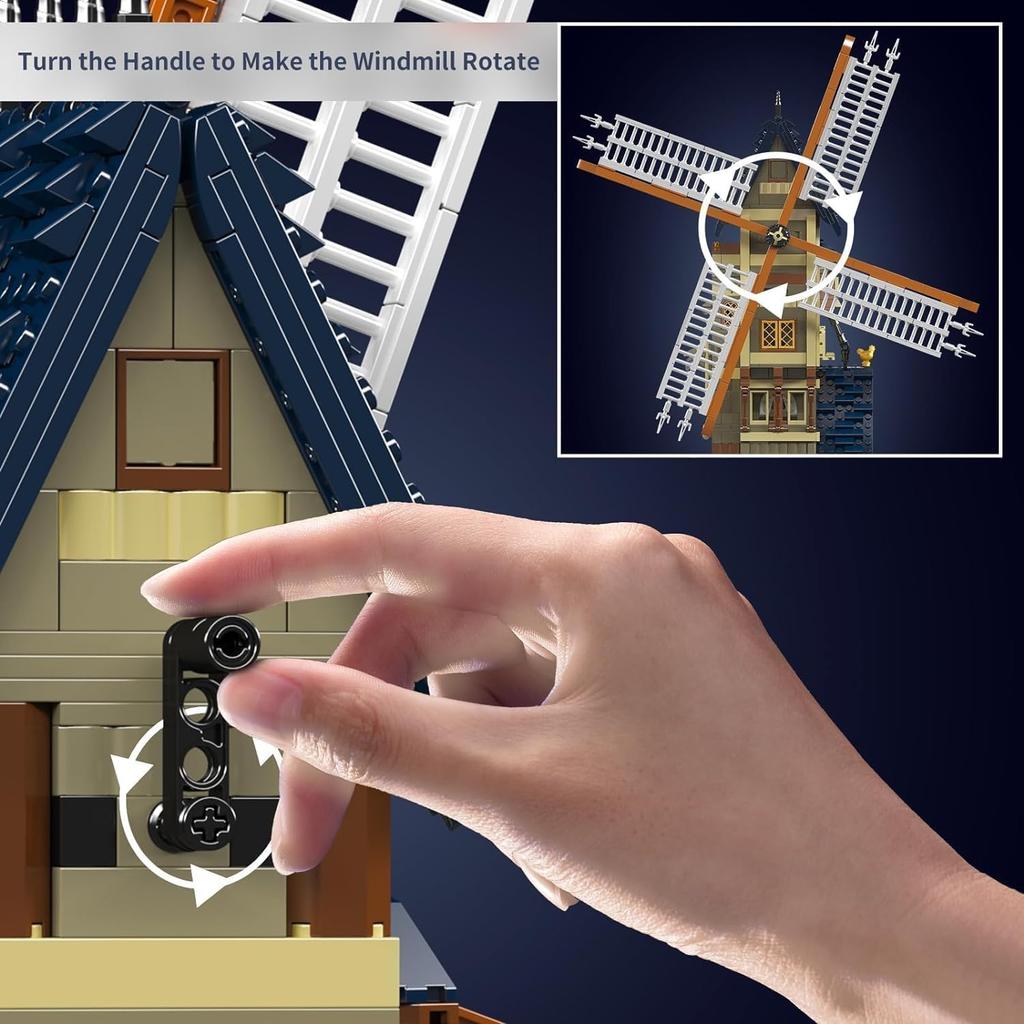 MOULD KING 10060 Medieval Building Block The MOC-138190 Windmill Model European Century Brick Toys Assembly Kids Christmas Gift