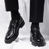Lederschuhe Herren Echtes Leder Rindsleder Herren Lässiger Trend Vielseitig Business Großer Kopf Derby Dicke Sohle Größe