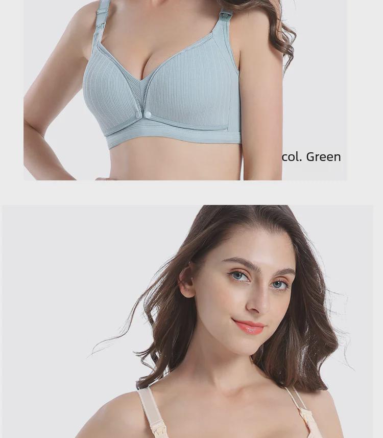 Wireless Nursing Bra: Threaded Thin, Double Buckle, Anti-Exposure for Pregnancy & Breastfeeding