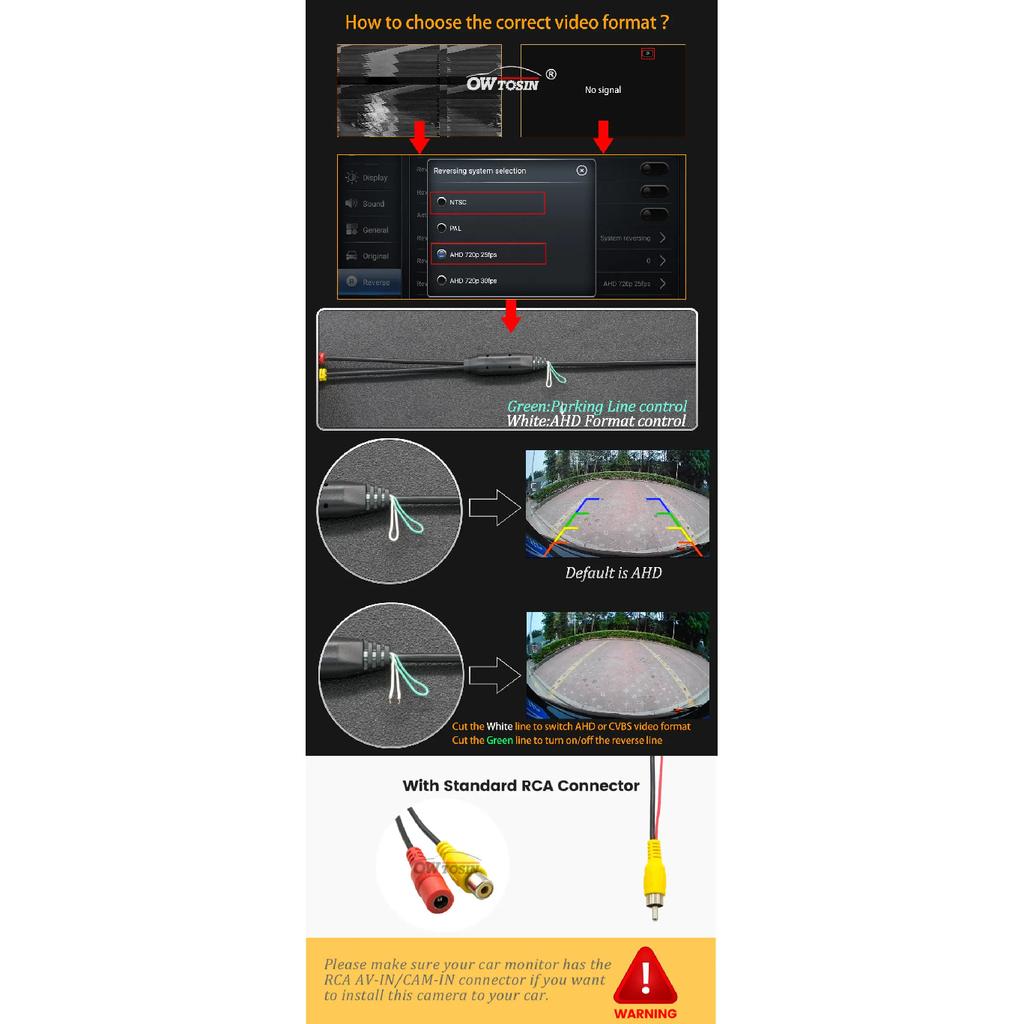 Owtosin HD 1280*720 Fisheye Rear View Camera For Toyota Prius/Prius Alpha 2009 2010 2011 2012 2013 2014 2015 Car Reserve Monitor