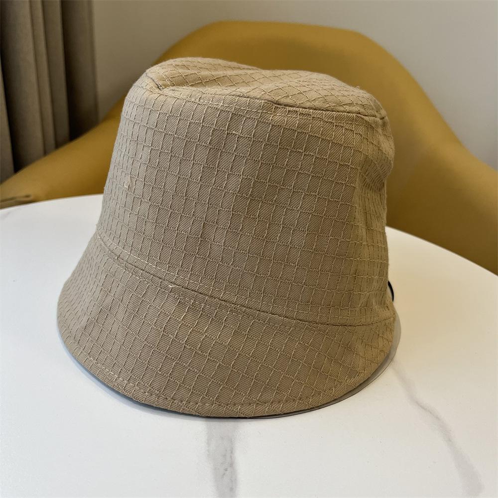 Plaid splicing casual fashion retro versatile street outing basin hat bucket hat bucket hat sun hat