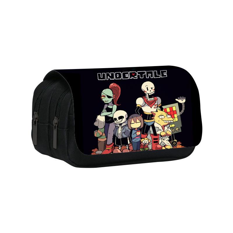 Wzór Postaci z Gry Undertale Dwustronna Torba do Przechowywania Artykułów Szkolnych Dla Uczniów i do Biura