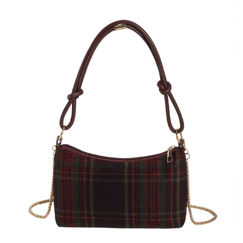 Stylish Vintage Tote Bag For Women Featuring Chic Color Block Checkered Design