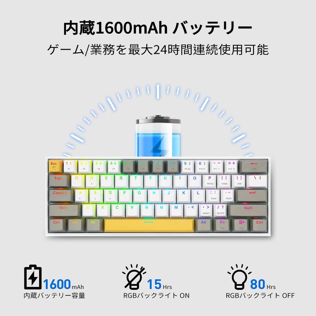 Redragon K530 PRO Draconic Gaming Brown English Bluetooth Tenkeyless Mechanical RGB Compact English for Keyboard, Wireless, 60% Switches, Layout,
