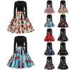 Women Vintage Long Sleeve Christmas  Housewife Evening Party Prom Dress