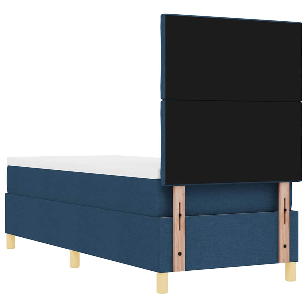 Box Spring Bed with Headboard Blue 80 x 200 cm Fabric