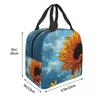 Vibrant Sunflower Vintage Oil Painting Insulated Lunch Bag for Women Children Portable Food Boxes Thermal Lunch Box Tote