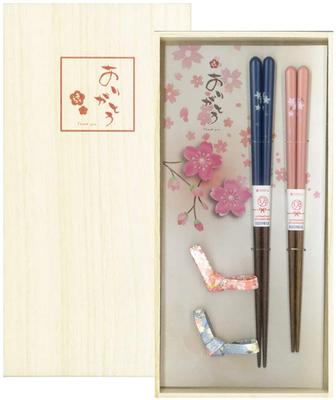 Japanese Gift Paulownia Wood Box with Chopstick Thank 14 X X Set, Rest, You, 27.5 2.5cm