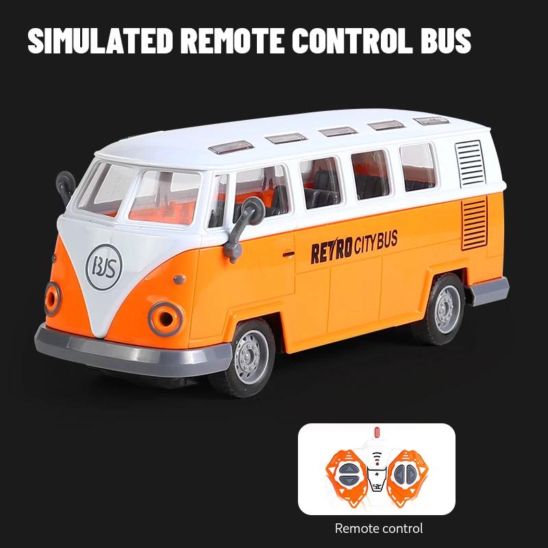1/30 Rc School Bus High Speed Car 4Ch Lights Tour Bus Model Remote Control Double Decker Sightseeing Vehicle Kids Toys Gifts