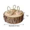 Natural Wood Bunny Toy Round Shaped 3-Grid Hamster Foraging Toy Educational Toy Bite-resistant Rabbit Chewing Toy Pet Supplies