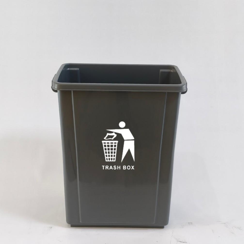 Square Extra Large Trash Can - Durable, Lidless Design for Commercial, Kitchen, or Outdoor Use
