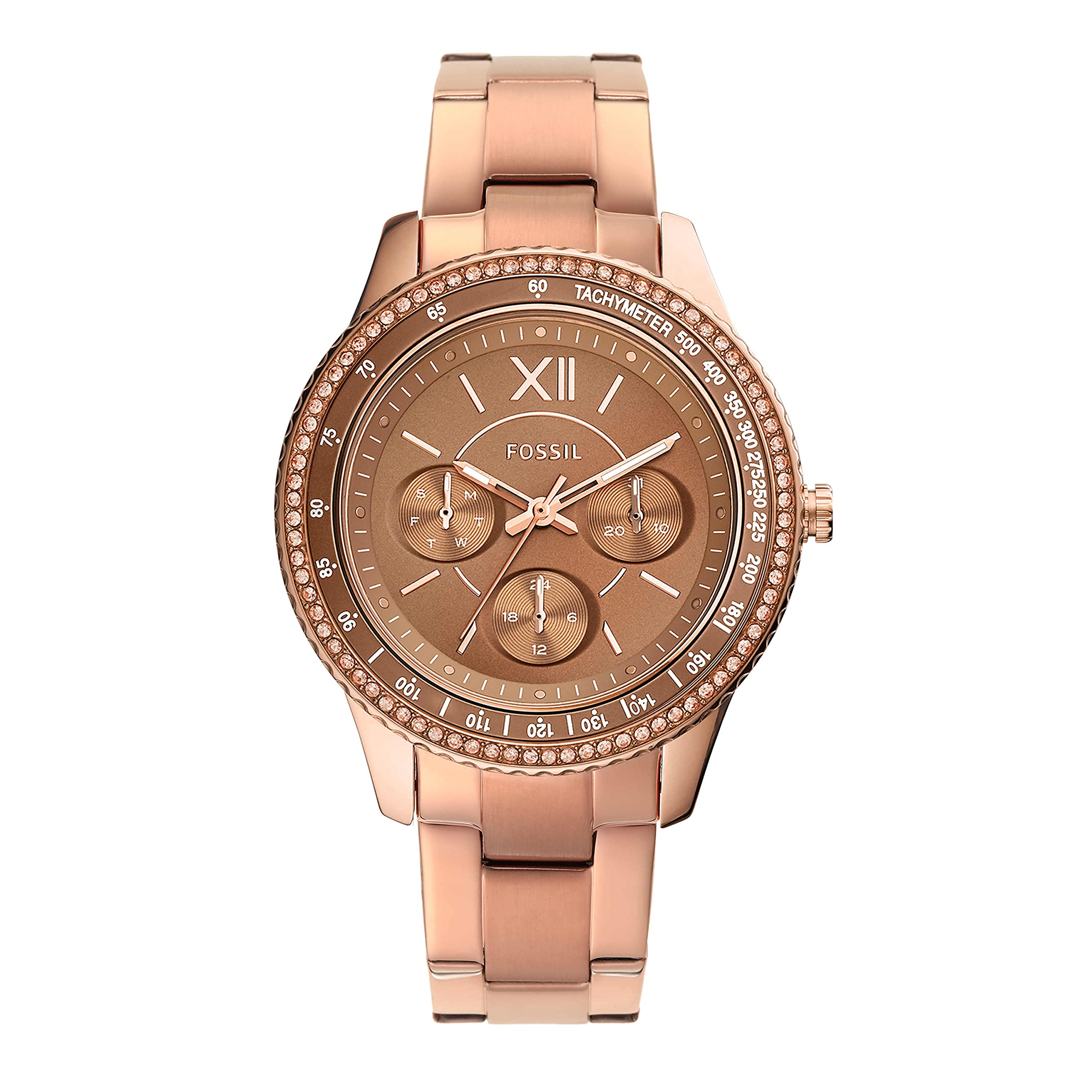 Stella Sport Multifunction Rose Gold Tone Stainless Steel Watch