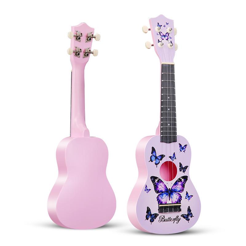 

21-дюймовая начинающая укулеле, четырехструнная, красочный детский музыкальный инструмент