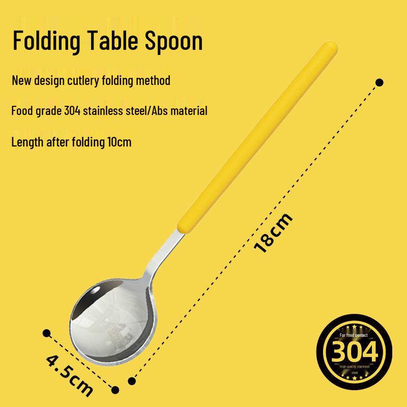 Portable Stainless Steel Cutlery Set: Chopsticks, Spoon, Banana-Themed