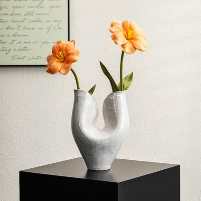 BRCeramic Vase Creative Porcelain Flower Pots Desk Decoration Flower Arrangement Flower Vessel Ornament Room Aesthetic DecorEY