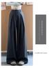 Women's Khaki High-Quality Straight-Leg Drape Suit Pants - Spring 2026 Style