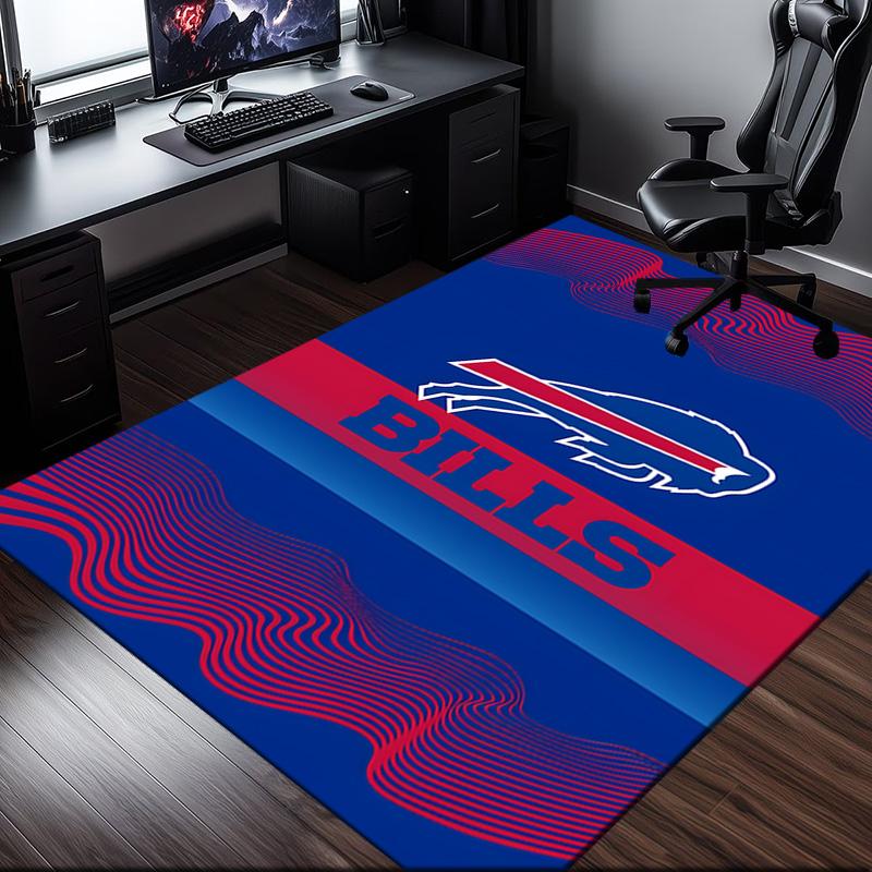 Bills Logo Rug Office Carpet Non-Slip Mat, Chair Rug Floor Covering for Gaming, Bedroom, Living Room , Home Decor Christmas Gift