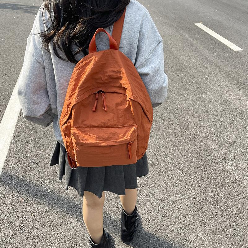 Schoolbag New Lightweight Travel Nylon Backpack Lightweight Junior High School Student Schoolbag Versatile Leisure Large Capacity Backpack Women