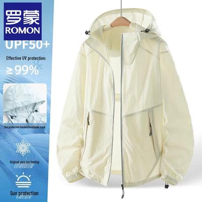 ROMON Unisex Ice Silk UPF50+ Sun Protection Hoodie Jacket