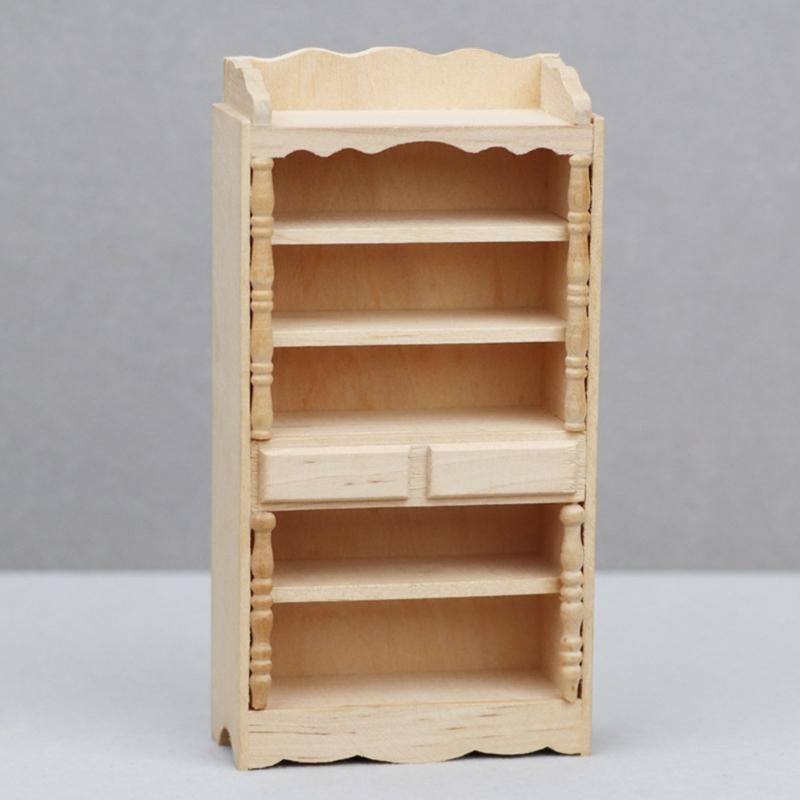 Solid Wood Mini Cabinet Model Dollhouses Accessories For Bedroom Kitchen Living Room Tiny House Decoration Photography Prop