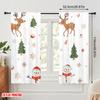 2pcs,2D plane printing Pattern Curtains Cute Reindeer Snowman Christmas (2) Versatile Fabric (without rod) Gifts Perfect for