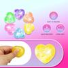 Heart Shaped Stress Relief Toy Set Soft Squeeze Sensory Fidget Toy with Glitter and Star Confetti for Anxiety and Focus Improvement