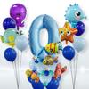 Octopus Animal Underwater World Number Balloon Kit Kids Bath Party Supplies