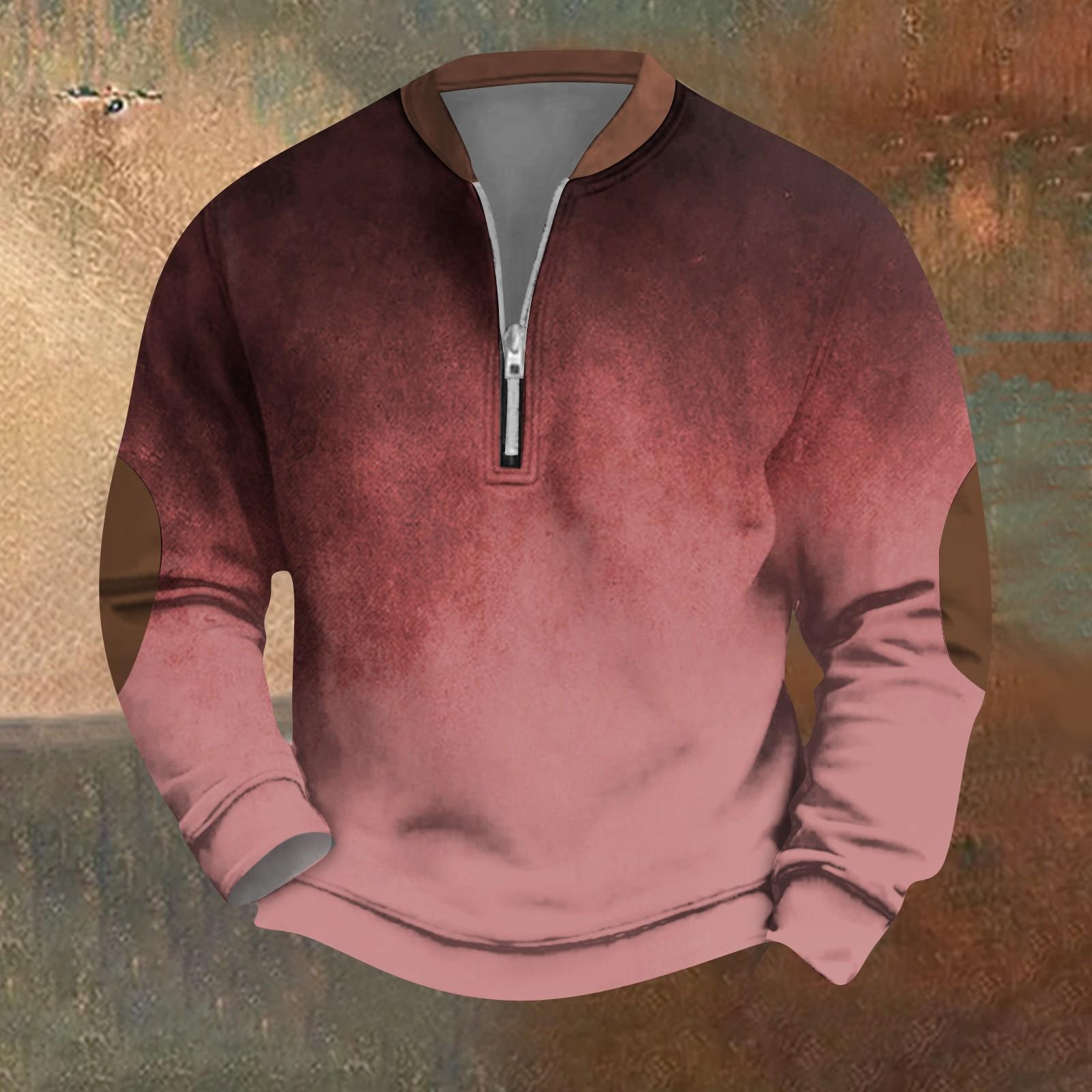 

Мужская ретро повседневная толстовка на молнии модный принтованный спортивный пуловер XL красный