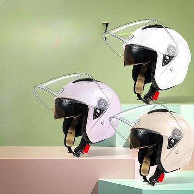 Double Mirror Winter Electric Car Helmet Cute Ladies Four Seasons Universal Sun Protection Battery Bike Motorcycle Riding Safety Helmet