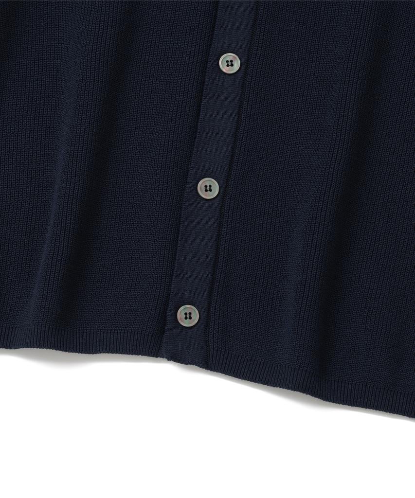 KNITTED Coolever Pk Crop Short Sleeve Cardigan Navy