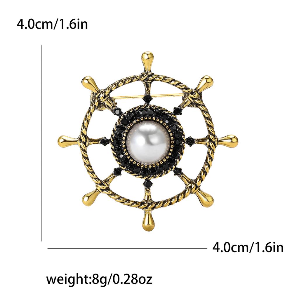 Kreativ Marine Stil Legering Perle Ror Brosje Utsøkt Herredress Frakk Korsasje Ornament Nål