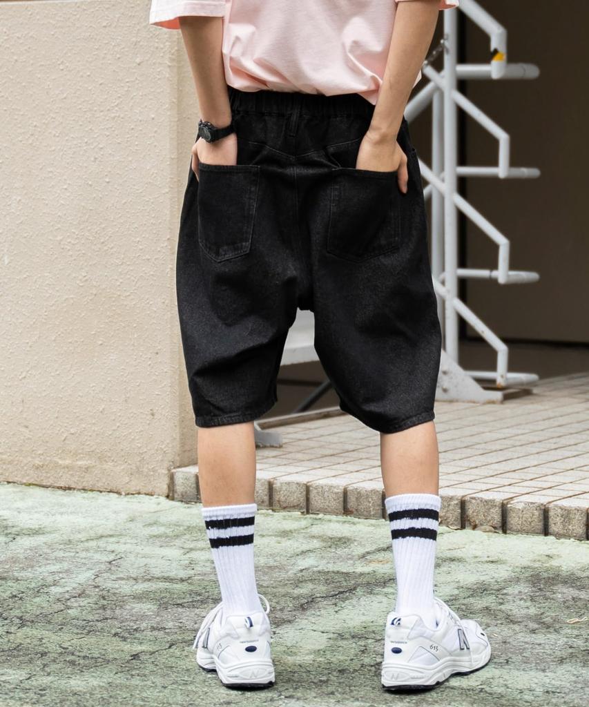 WEGO Unisex Denim Baggy Denim Half Summer Size Black Shorts, Shorts, Trousers, Pants, Shorts, Bottoms, Clothing, Clothes, Streetwear, Gift, Present,