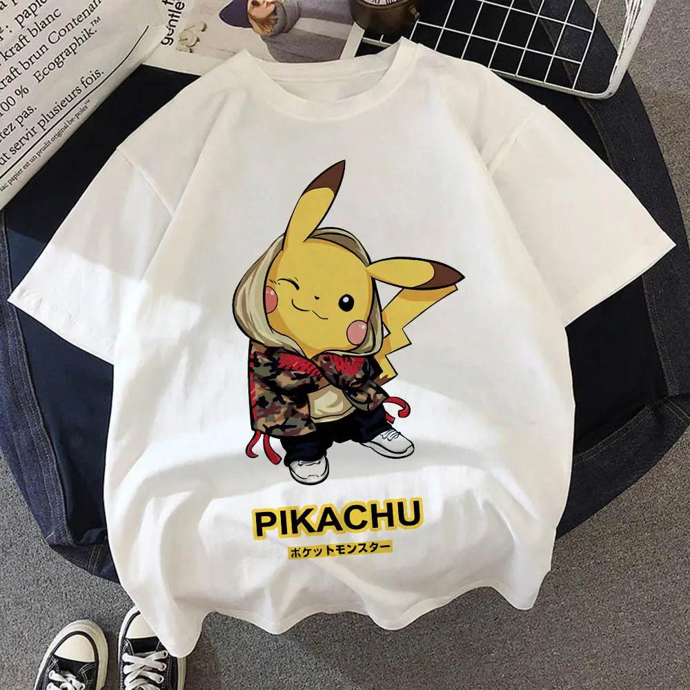 2026 New Pok É Mon Oneck Short Sleeved Cotton Tshirt for Adults Summer Pok É Mon Pikachu Clothes Comfortable and Casual Y2K